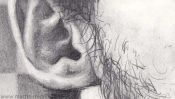 Ohr zeichnen, Portraitzeichnung (Detail 4)