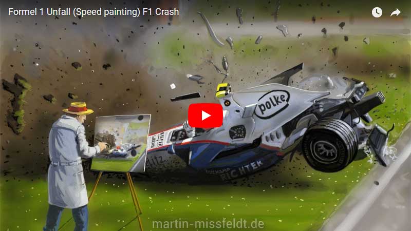 Formula 1 car crash Speedpainting